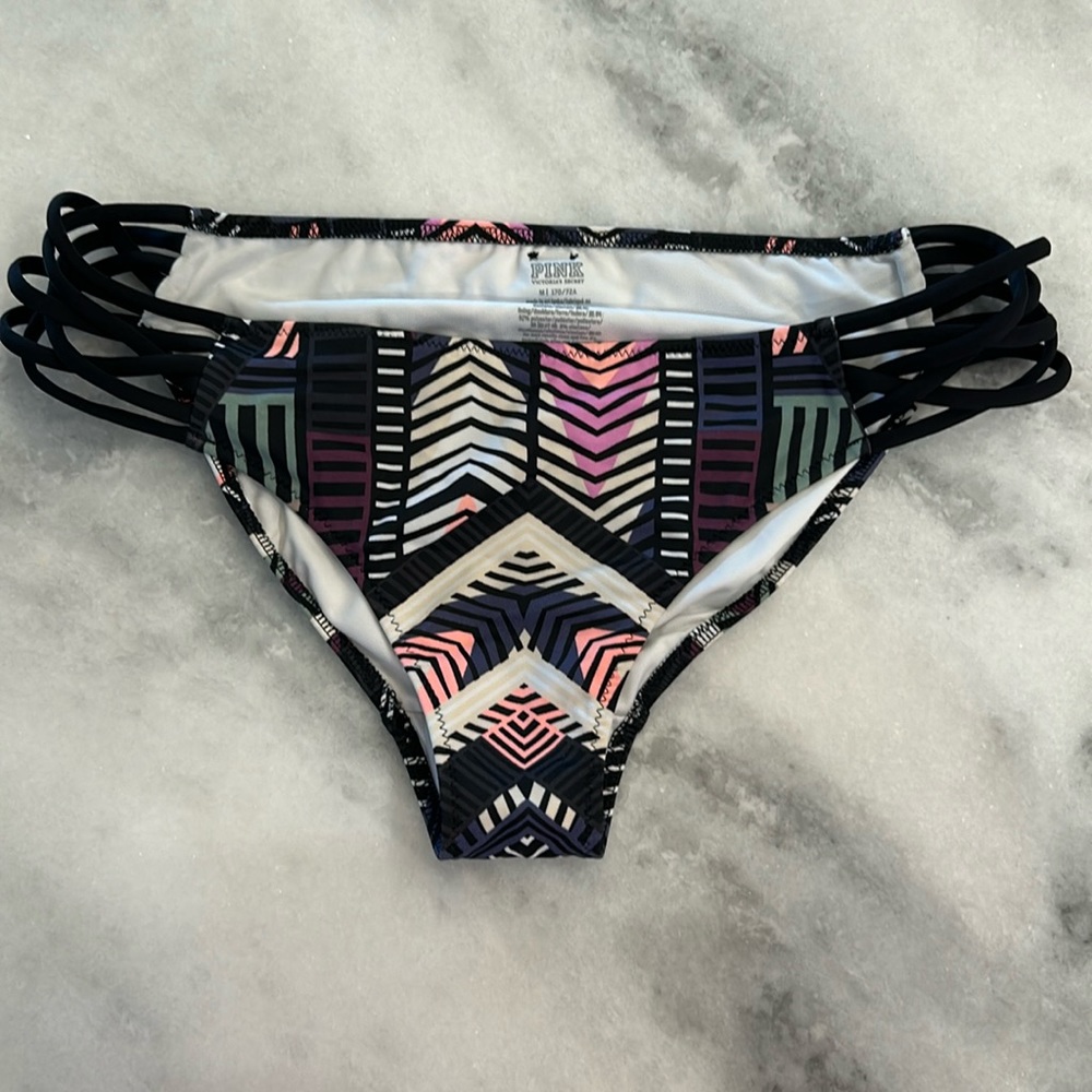 Medium PINK brand geotech print swim bottoms